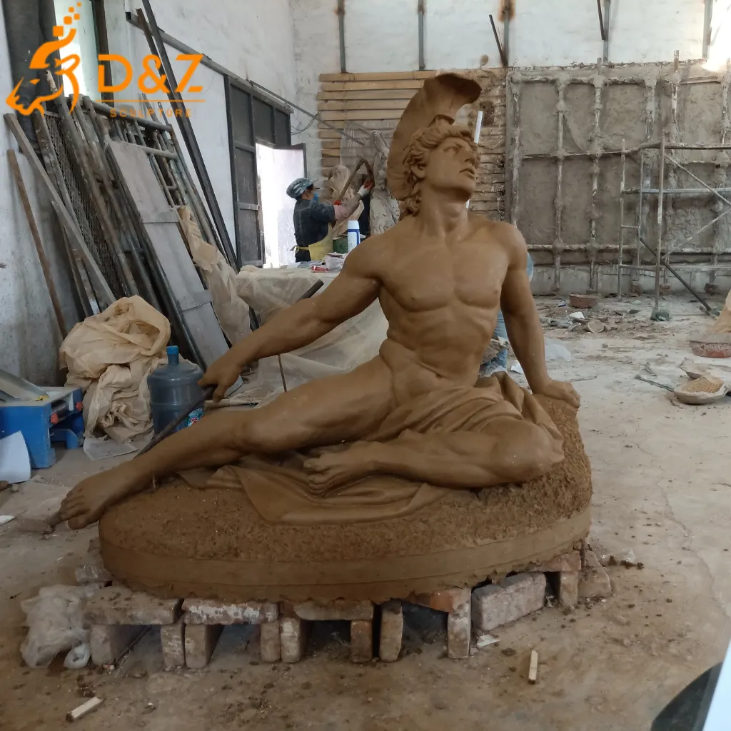 Large Antique Greek Reclining Achilles Bronze Statue DZN383 Custom Greek Achilles bronze statue, cast by lost-wax method, outdoor and indoor decoration-6