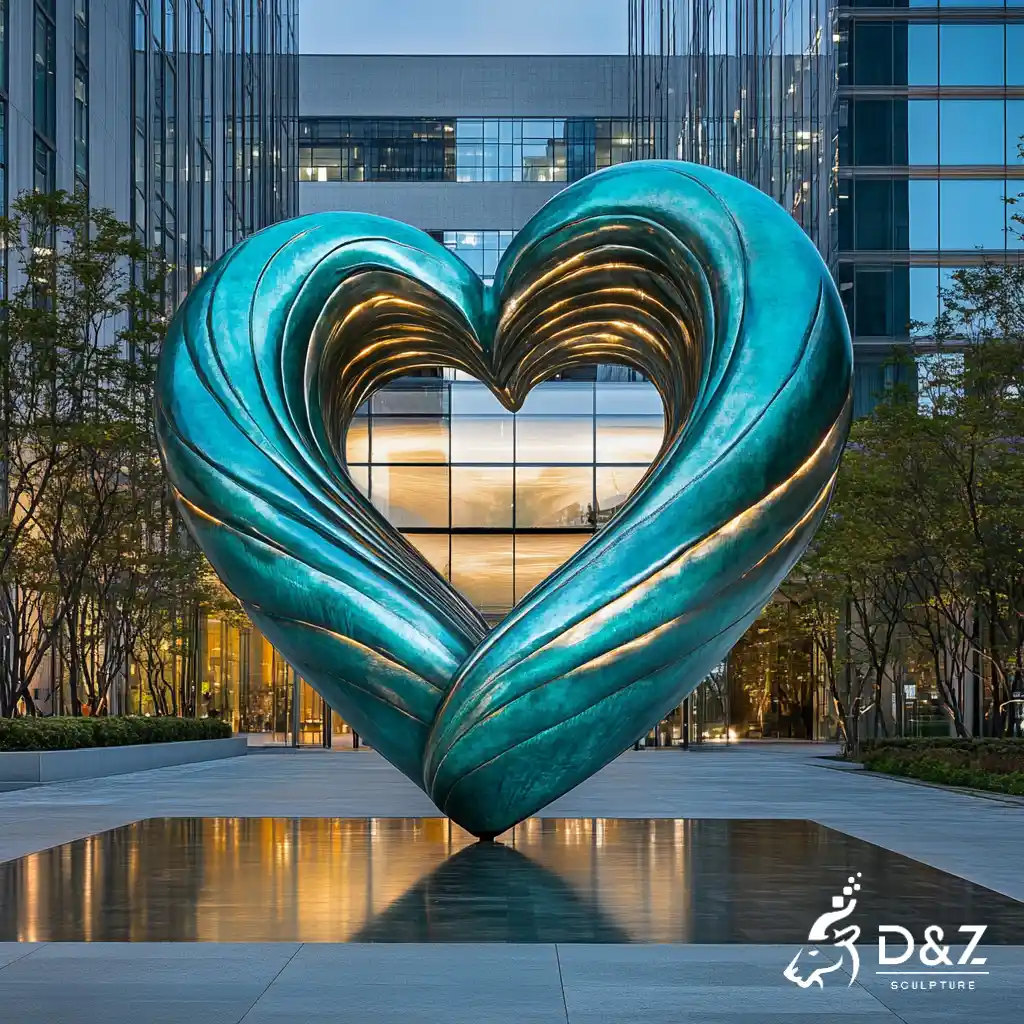 Large Abstract Metal Heart-Shaped Sculpture Art for Plazas DZN398-7