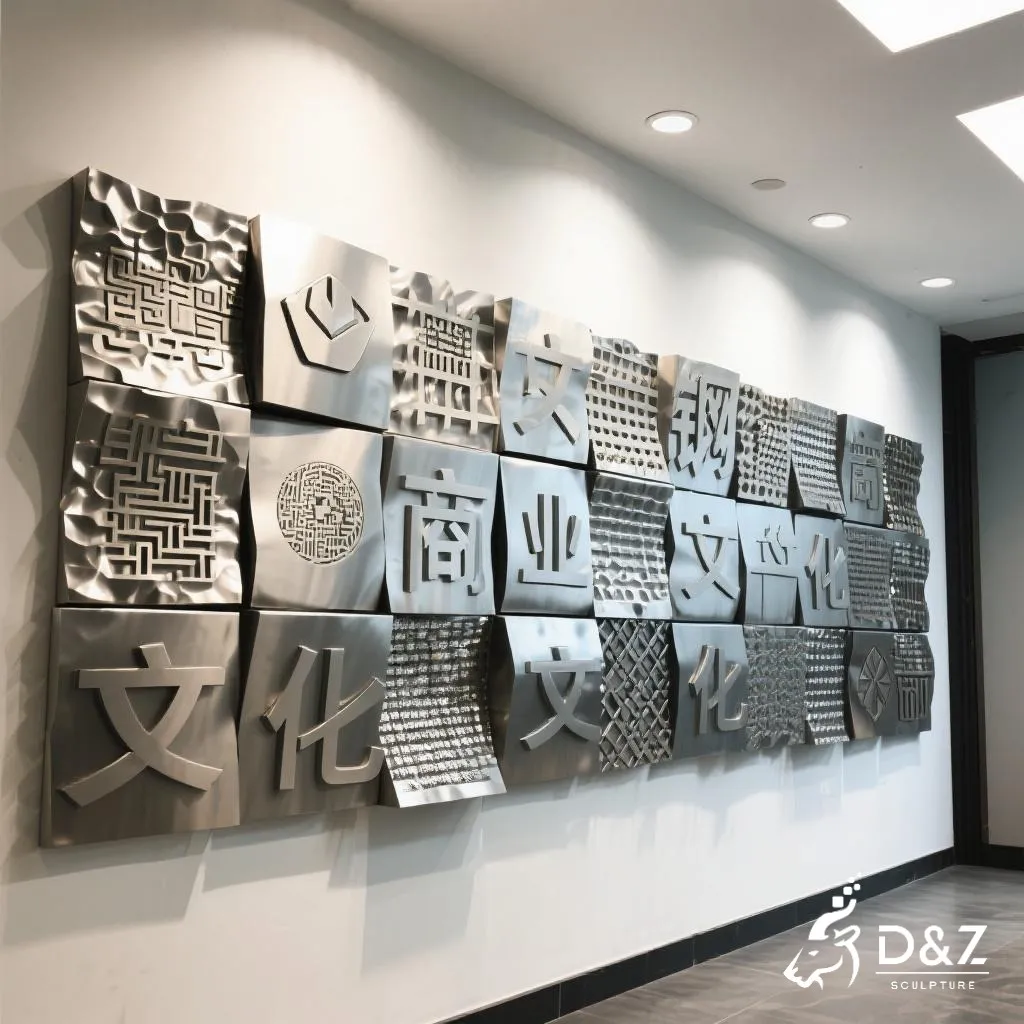 Custom metal brick wall sculpture, crafted in stainless steel, mirror polished surface, outdoor and indoor spaces-7 Custom metal brick wall sculpture, crafted in stainless steel, mirror polished surface, outdoor and indoor spaces-7