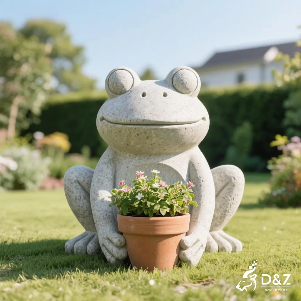 Large Frog Garden Statue for Outdoor Animal Decor DZN358 10 Stone frog garden statue, crafted in premium natural stone, timeless finish, indoor and outdoor installation-2