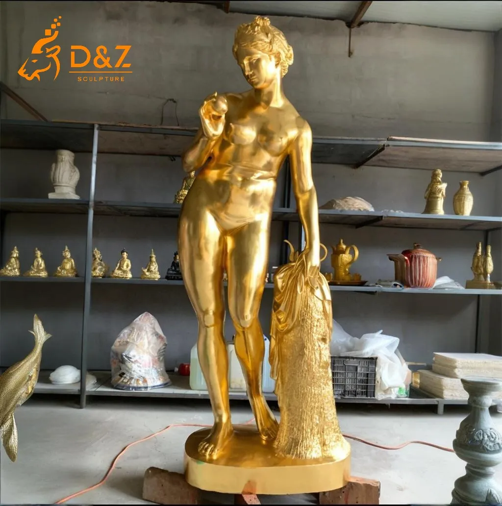 Custom Greek brass Aphrodite goddess statue, cast by lost-wax method, outdoor and indoor decoration-2
