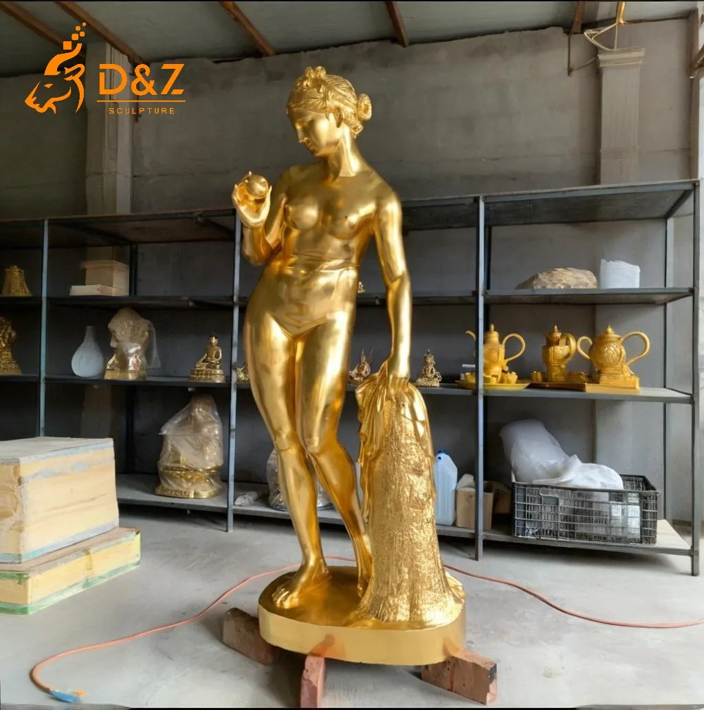 Custom Greek brass Aphrodite goddess statue, cast by lost-wax method, outdoor and indoor decoration-4