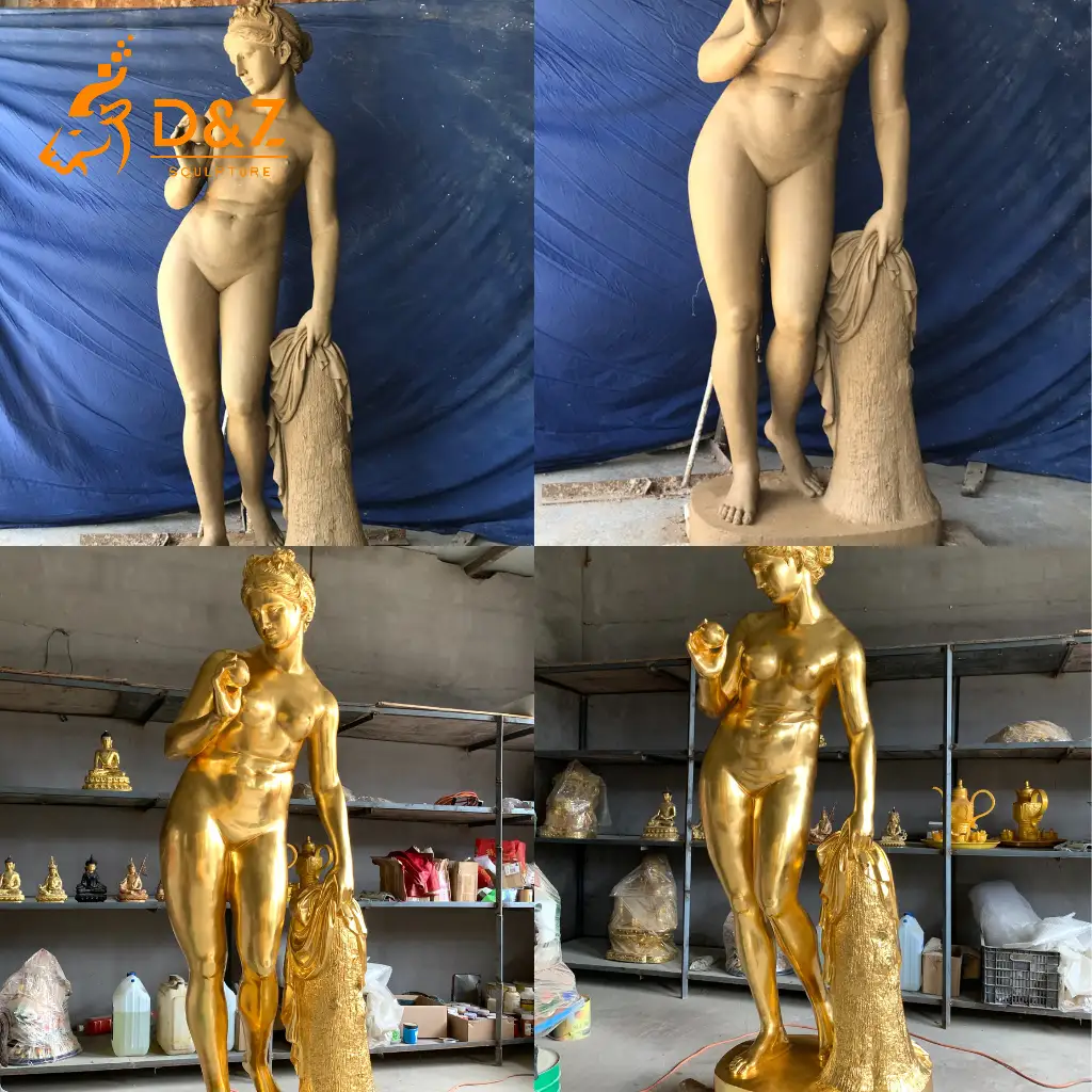 Custom Greek brass Aphrodite goddess statue, cast by lost-wax method, outdoor and indoor decoration-6