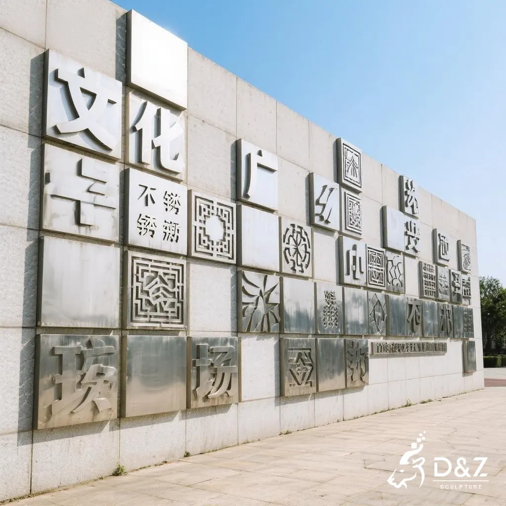 Custom metal brick wall sculpture, crafted in stainless steel, mirror polished surface, outdoor and indoor spaces-10 Custom metal brick wall sculpture, crafted in stainless steel, mirror polished surface, outdoor and indoor spaces-10