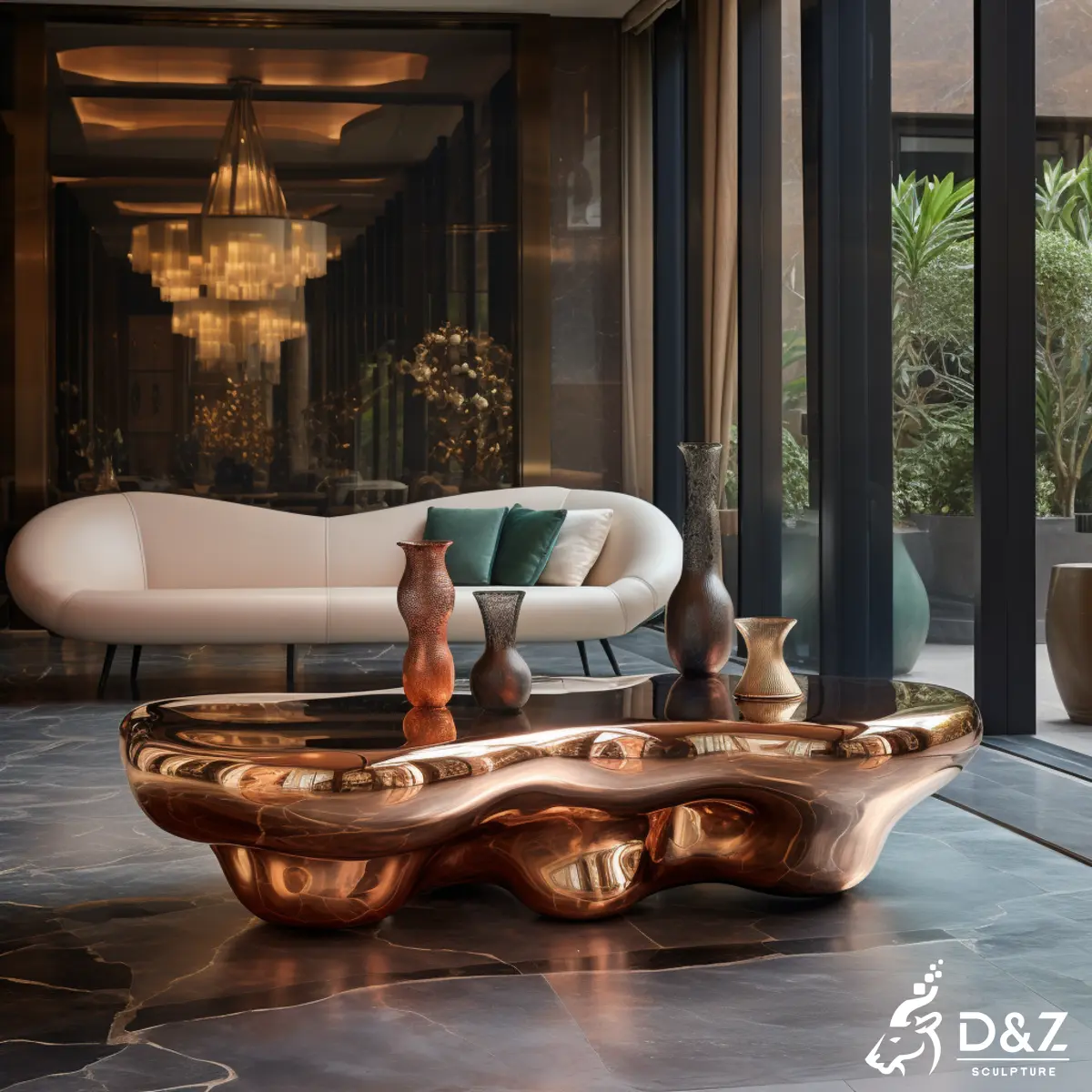 D&Z 12 Artistic Table Designs in Metal, Marble & Bronze Customize metal end table, crafted by stainless steel, perfect for living room-6
