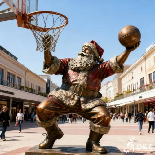 Custom Christmas large bronze Santa Claus statue, cast by lost-wax method, outdoor and indoor decoration-1