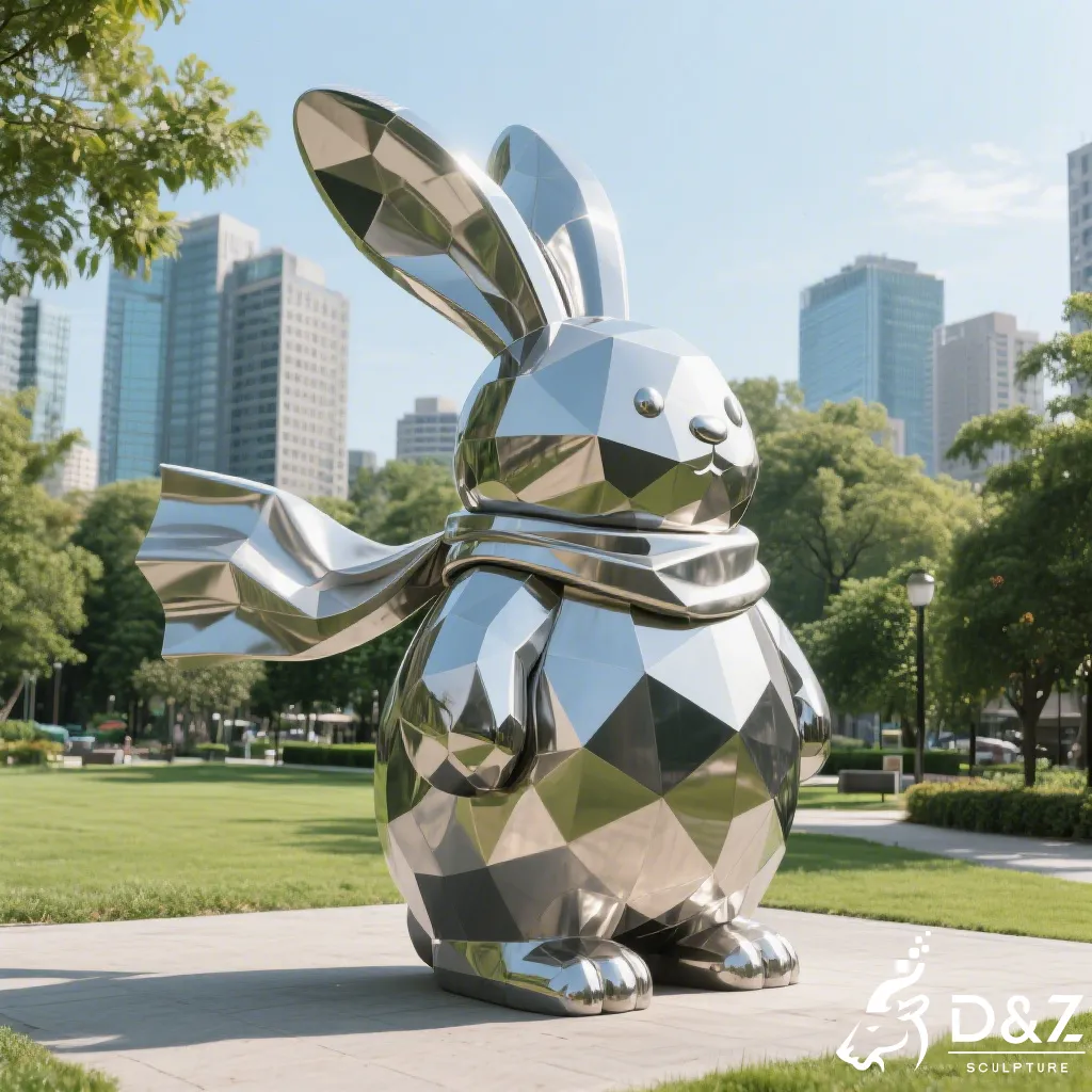Modern Abstract Giant Metal Rabbit Garden Sculpture DZN437-1 Modern Abstract Giant Metal Rabbit Garden Sculpture DZN437-1