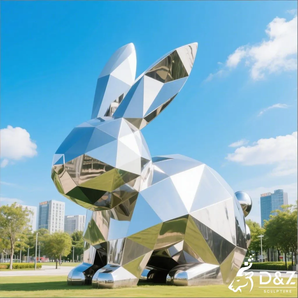 Modern Abstract Giant Metal Rabbit Garden Sculpture DZN437-2 Modern Abstract Giant Metal Rabbit Garden Sculpture DZN437-2