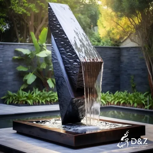 Custom Outdoor Abstract Modern Metal Fountain Waterfall DZN405 Custom outdoor abstract modern metal fountain waterfall DZN405-1