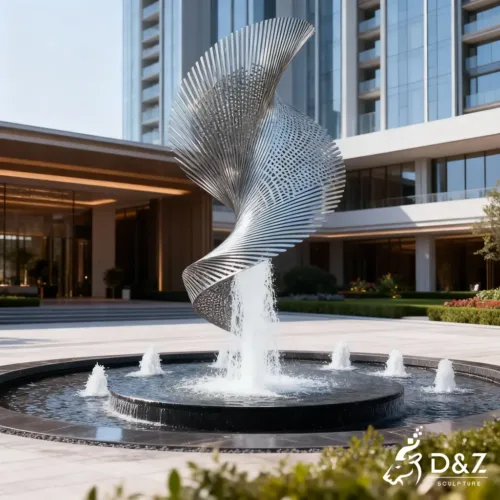 Modern Stainless Steel Spiral Water Fountain for Outdoor DZN411 Modern Stainless Steel Spiral Water Fountain for Outdoor DZN411-10