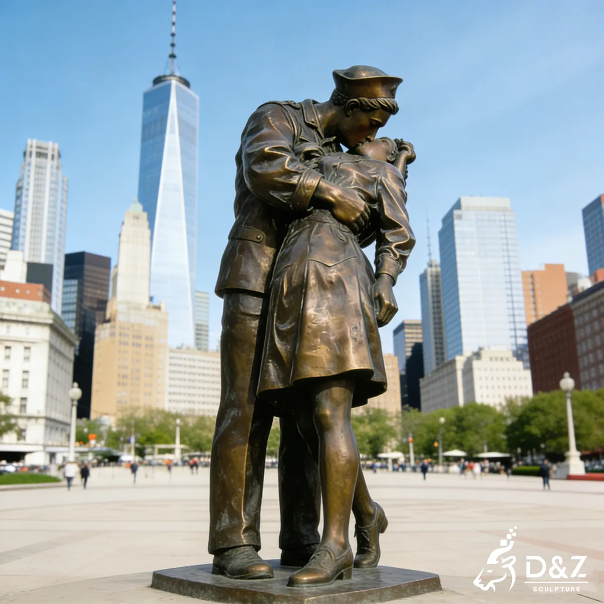 Famous bronze kissing soldier and nurse statue replica for WW2 memorial park decoration. Famous bronze kissing soldier and nurse statue replica for WW2 memorial park decoration.