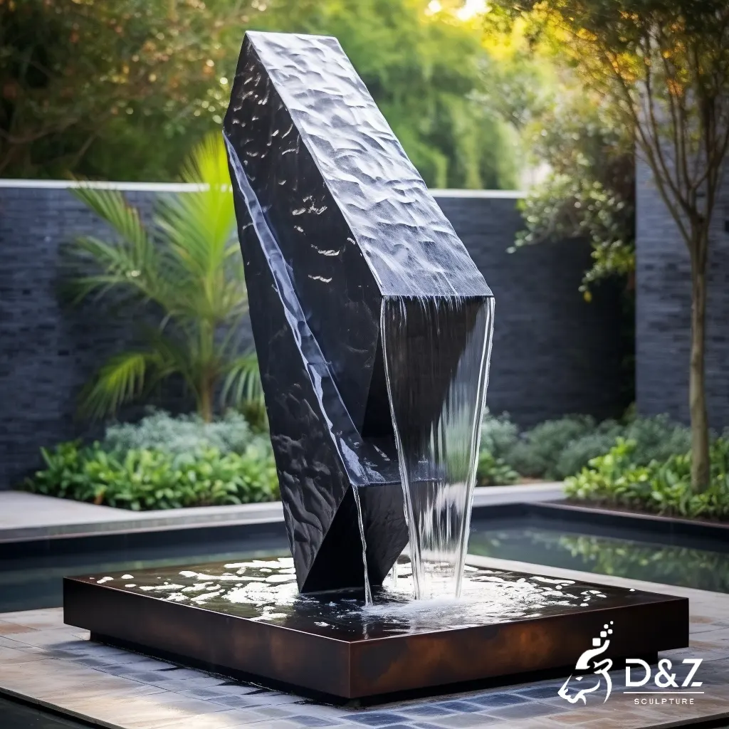 Custom outdoor abstract modern metal fountain waterfall DZN405-3