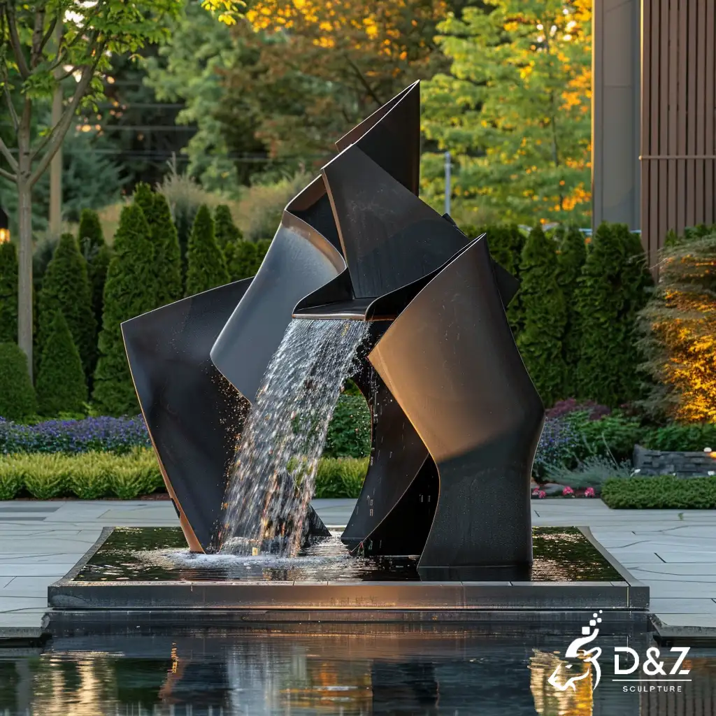 Modern Geometric Metal Water Fountain for Outdoor DZN406-5