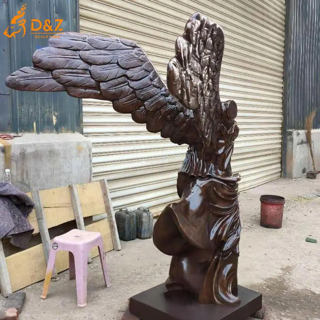 Bronze Louvre Nike Winged Victory Statue of Greek Samothrace DZN401-1