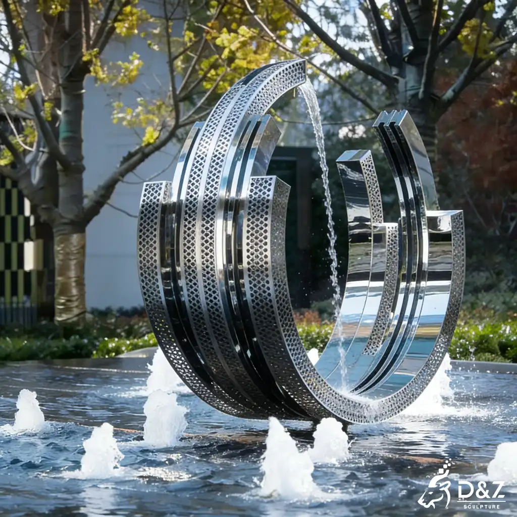 Abstract Metal Arc Welding Sculpture Fountain for Garden DZN409 Abstract Metal Arc Welding Sculpture Fountain for Garden DZN409-2