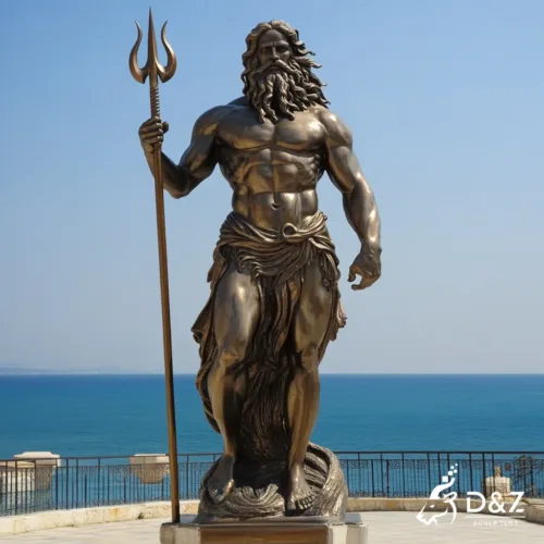 Ancient Greek Bronze Poseidon God Statue with Trident for Seaside DZN407 Ancient Greek Bronze Poseidon God Statue with Trident for Seaside DZN407-2