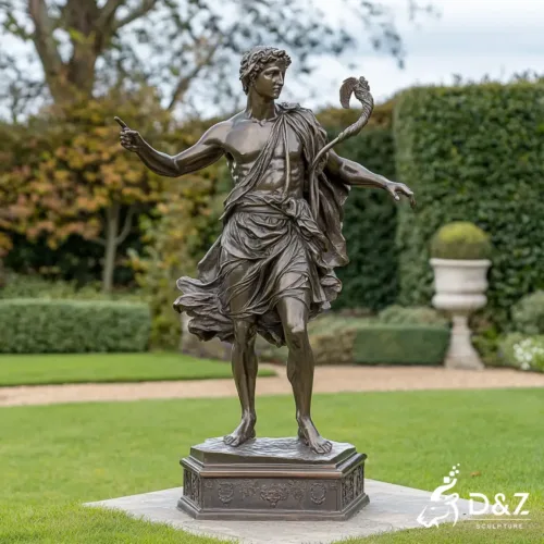 Elegant Bronze Greek God Hermes Statue for Classical Garden DZN412-1