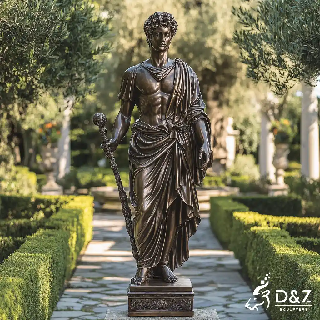 Elegant Bronze Greek God Hermes Statue for Classical Garden DZN412 Elegant Bronze Greek God Hermes Statue for Classical Garden DZN412-4