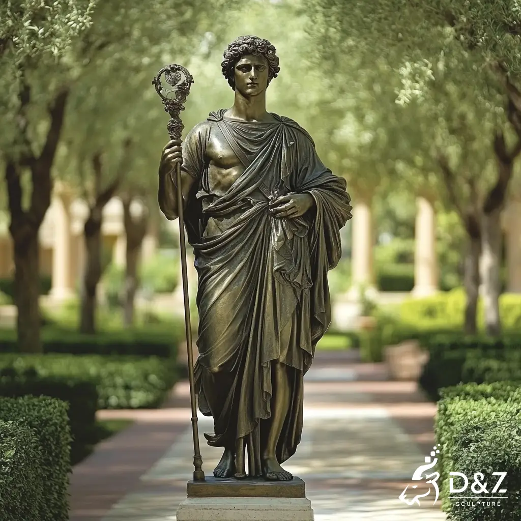 Elegant Bronze Greek God Hermes Statue for Classical Garden DZN412 Elegant Bronze Greek God Hermes Statue for Classical Garden DZN412-5