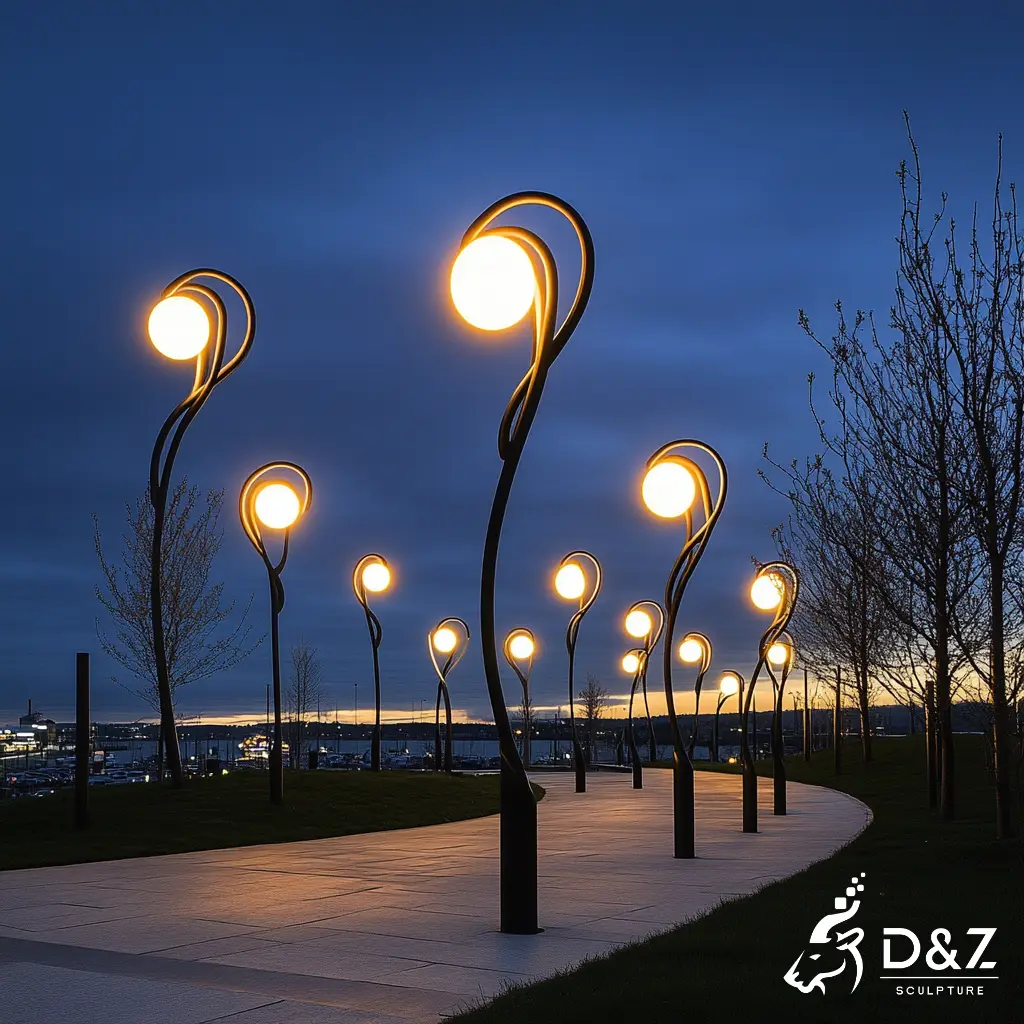 Modern Artistic Street Lamp Post Light Sculpture for City DZN420-1