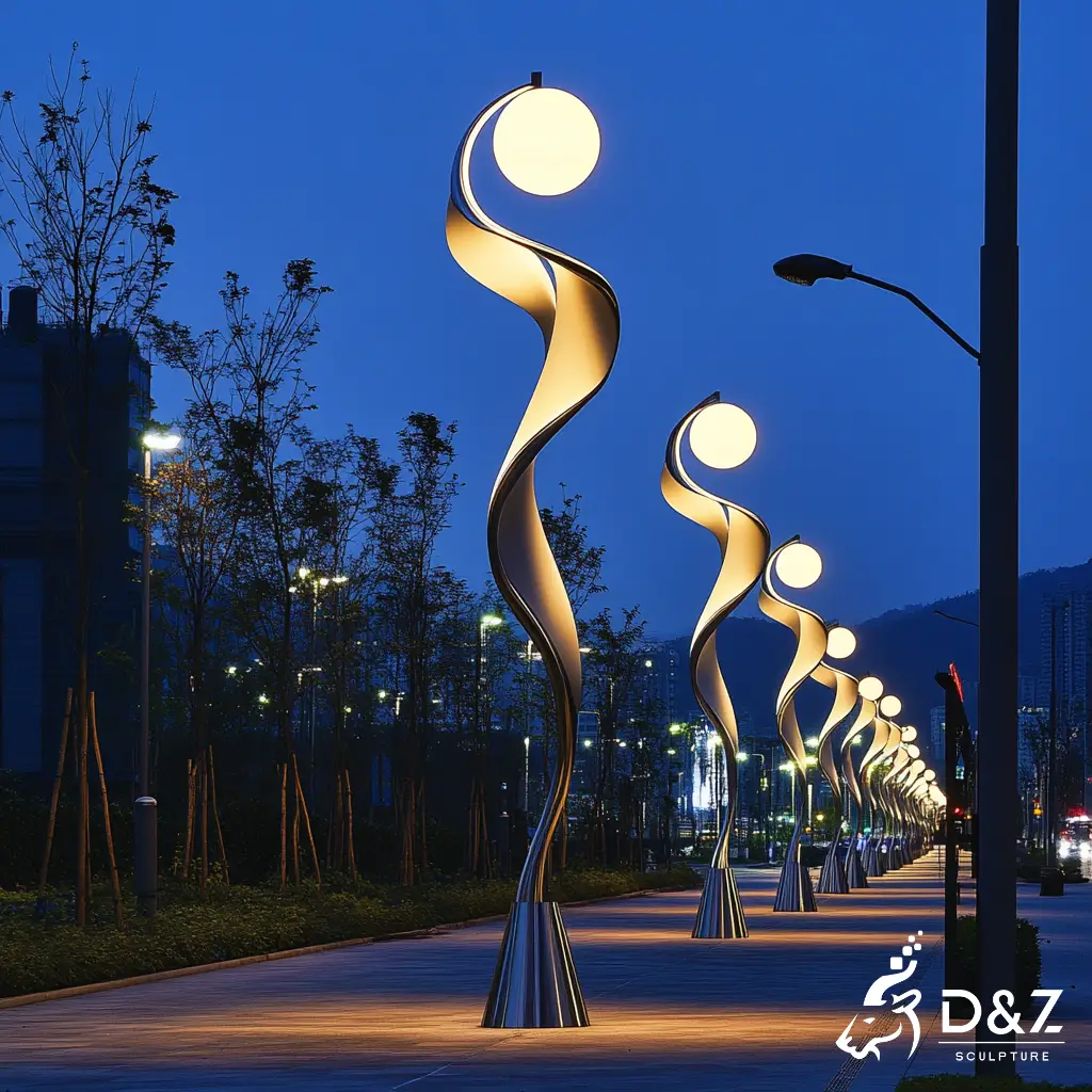 Modern Artistic Street Lamp Post Light Sculpture for City DZN420-3