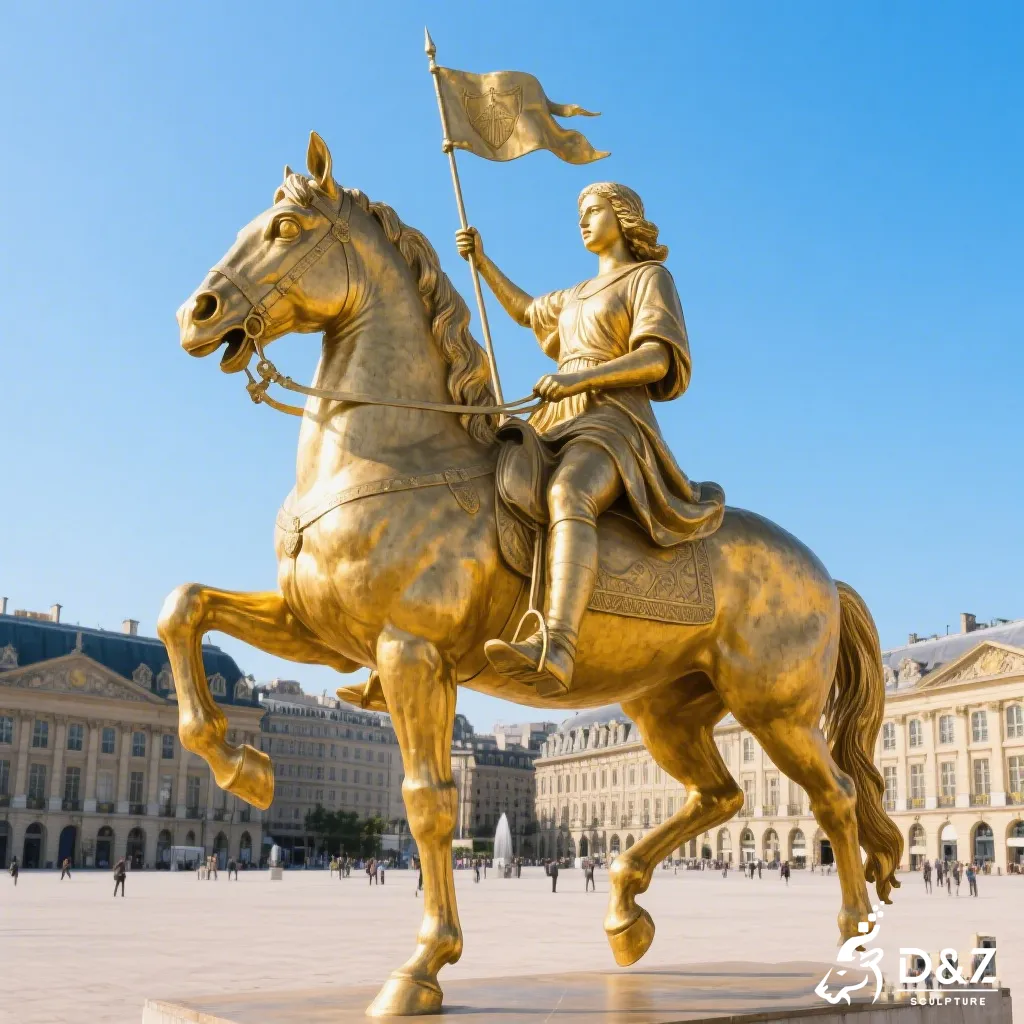 Traditional st joan of arc statue in France style, custom-made by D&Z Art Sculpture.