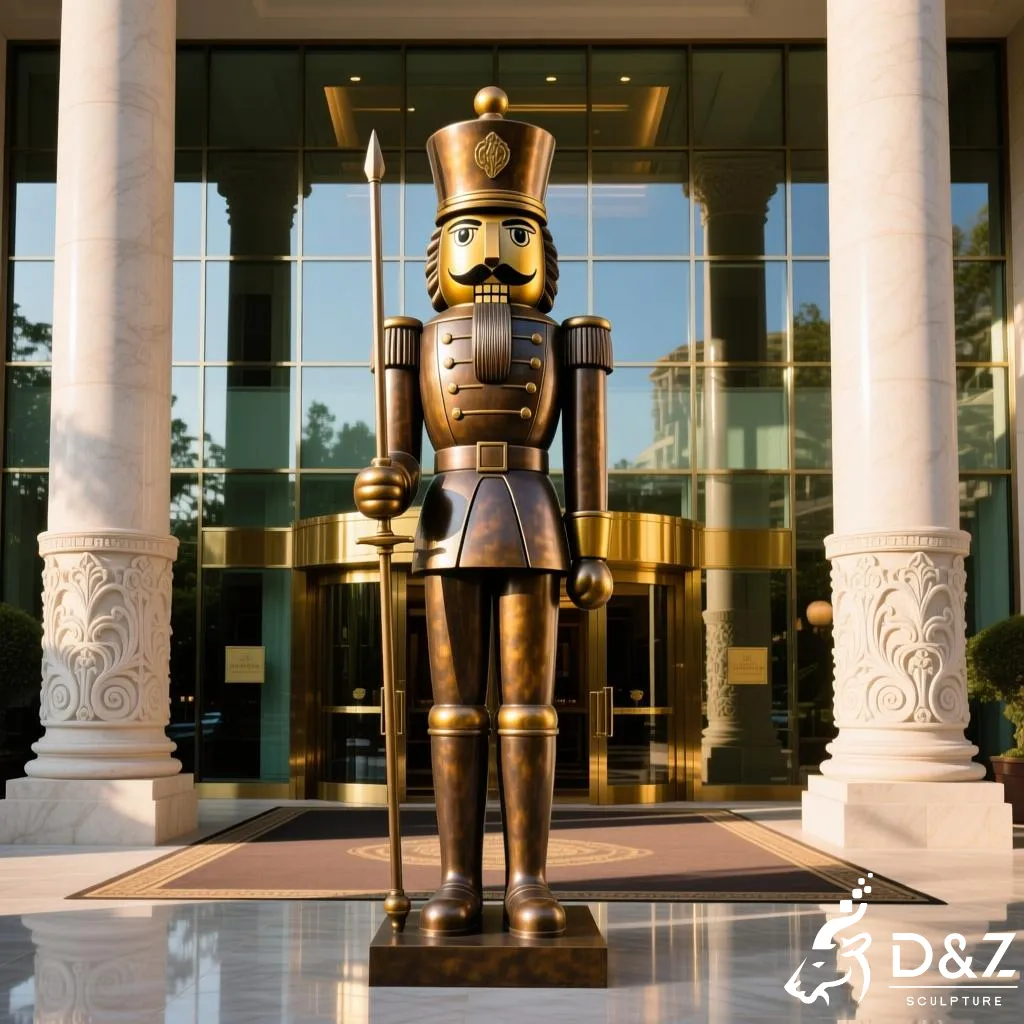 Outdoor Bronze Nutcracker Soldier Statue for Christmas DZN438