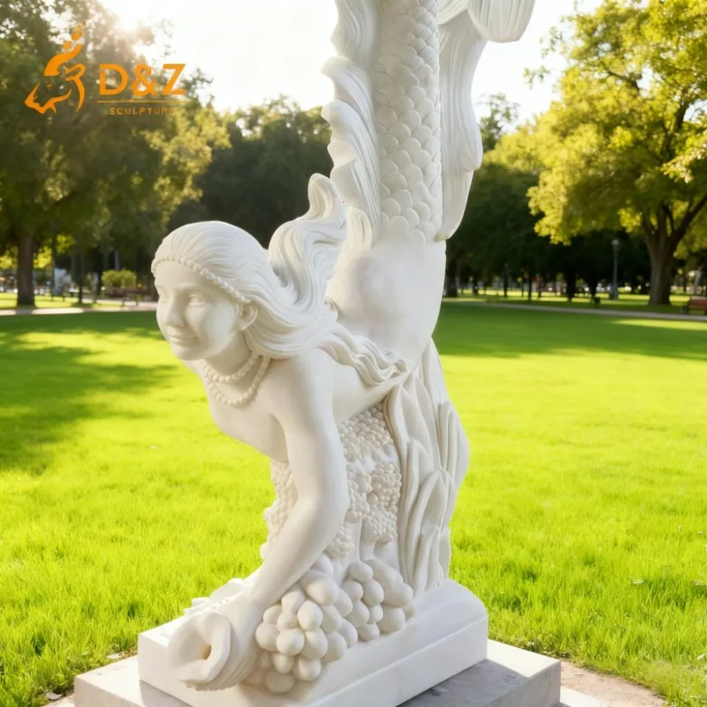 Hand-Carved Beautiful Stone Mermaid Statue Water Feature DZN403-7
