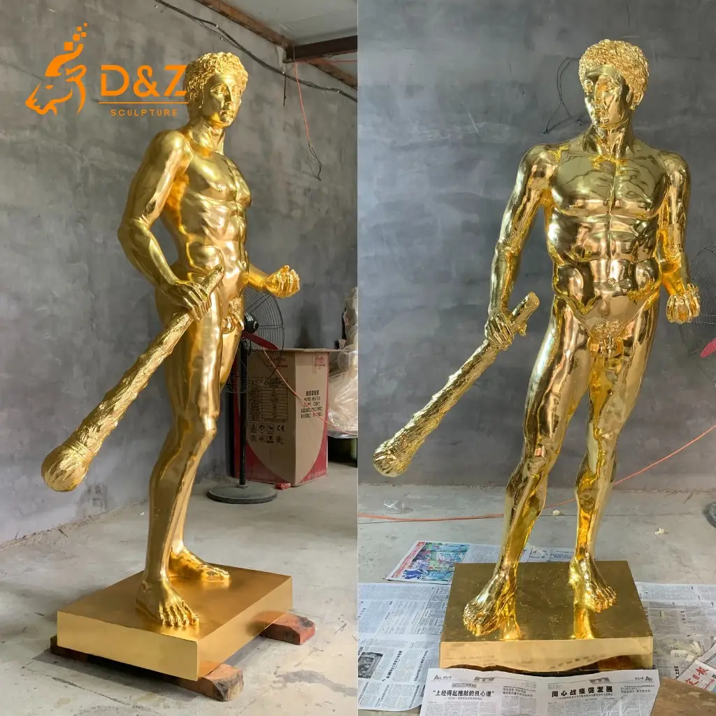 Golden Bronze Hercules Statue | Magnificent Greek Hero Sculpture DZN413 Golden Bronze Hercules Statue | Magnificent Greek Hero Sculpture DZN413-6