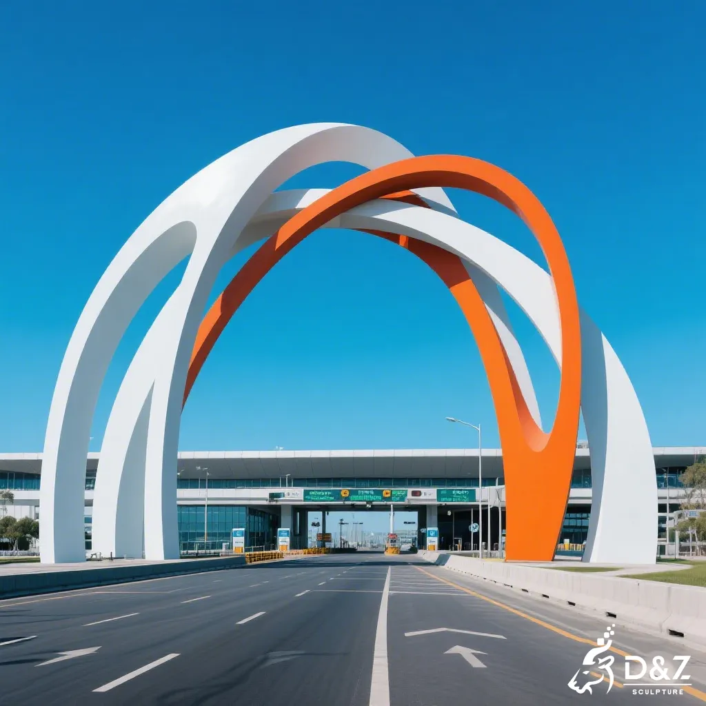 Modern Metal City Entrance Arch Sculpture for Urban Gateway DZN424-4