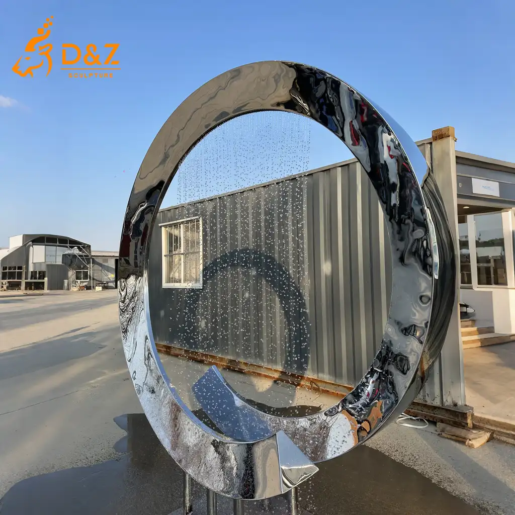 Ring Water Fountain | Large Modern Metal Feature DZN445