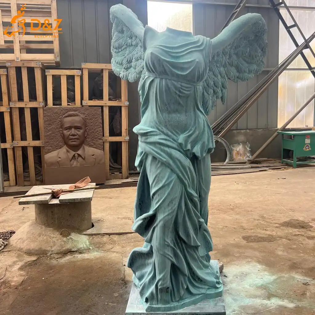 Bronze Louvre Nike Winged Victory Statue of Greek Samothrace DZN401-2