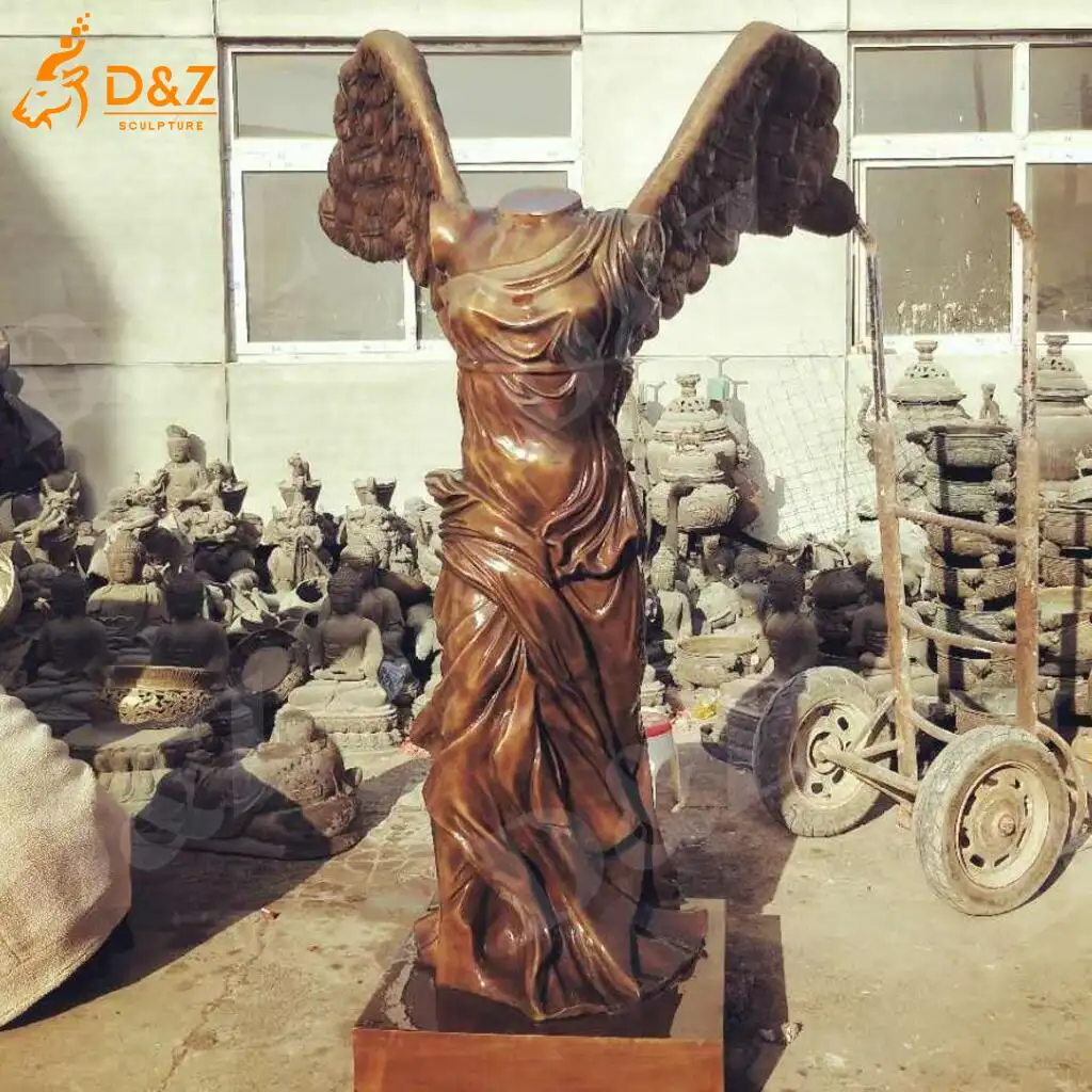 Bronze Louvre Nike Winged Victory Statue of Greek Samothrace DZN401-6