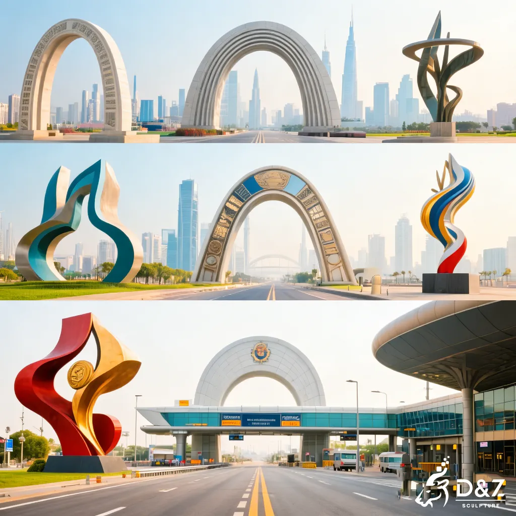 Modern Metal City Entrance Arch Sculpture for Urban Gateway DZN424 Modern Metal City Entrance Arch Sculpture for Urban Gateway DZN424-7