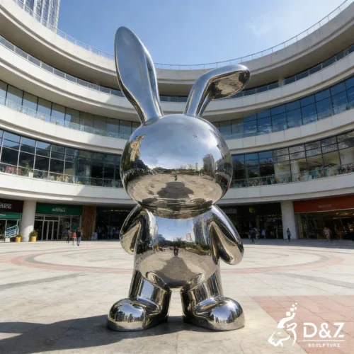 Large Stainless Steel Metal Rabbit Sculpture for Public DZN448 Large Stainless Steel Metal Rabbit Sculpture for Public DZN448-3