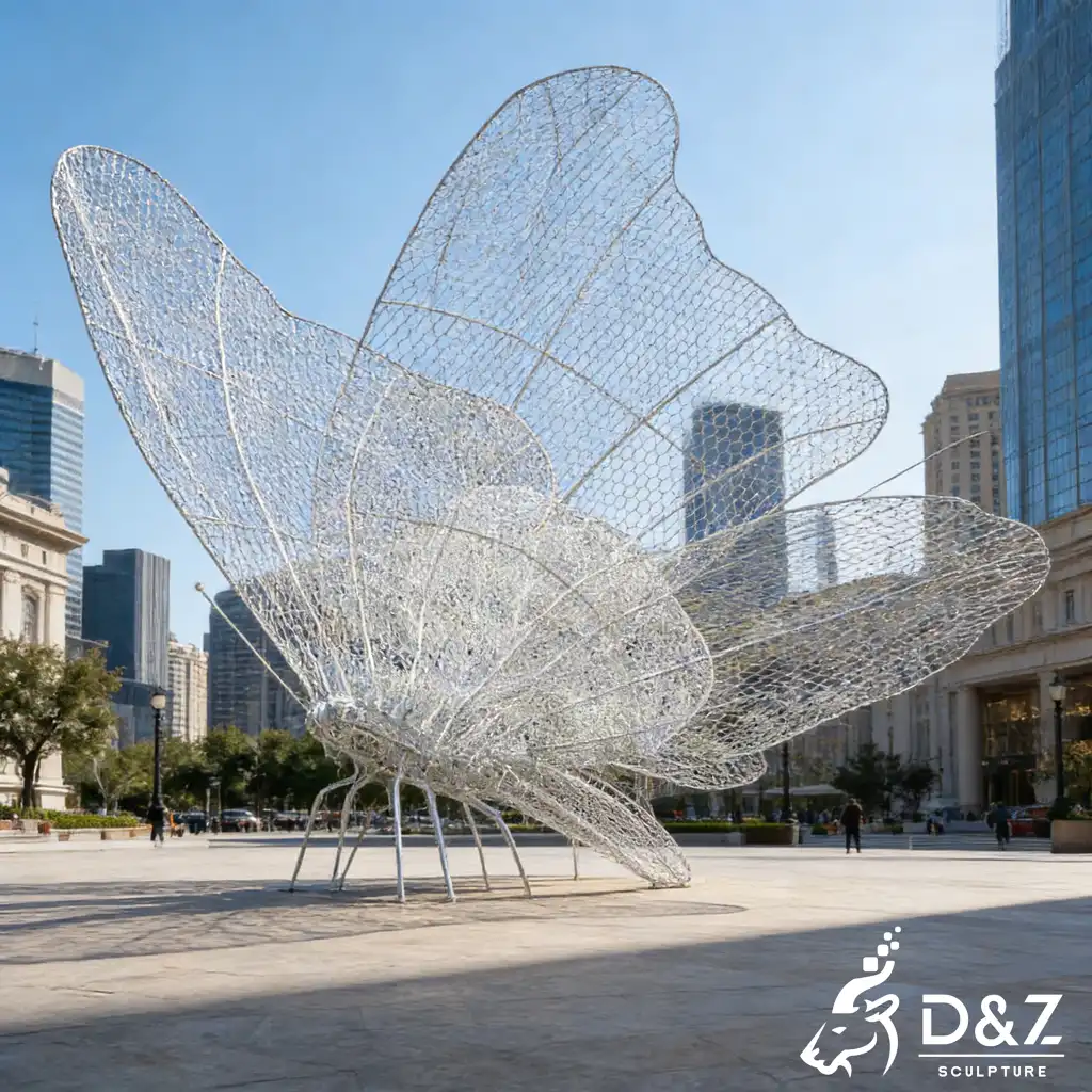 Abstract Metal Butterfly Wire Sculpture Art Display DZN464-6 Abstract Metal Butterfly Wire Sculpture Art Display DZN464-6
