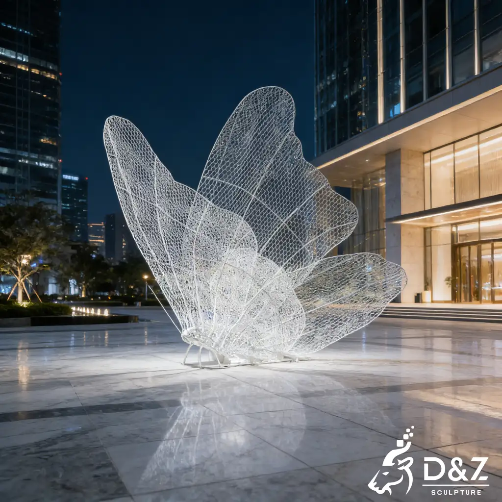 Abstract Metal Butterfly Wire Sculpture Art Display DZN464-7 Abstract Metal Butterfly Wire Sculpture Art Display DZN464-7