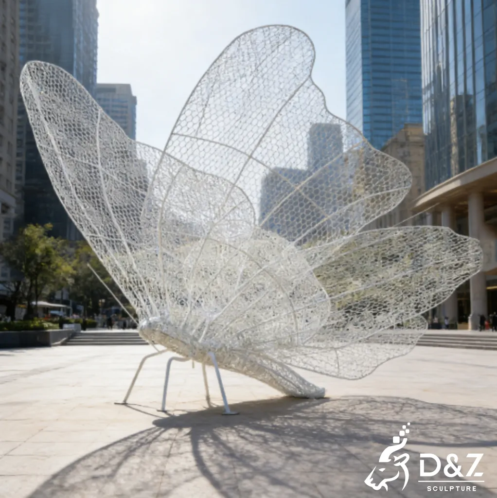 Abstract Metal Butterfly Wire Sculpture Art Display DZN464-8 Abstract Metal Butterfly Wire Sculpture Art Display DZN464-8