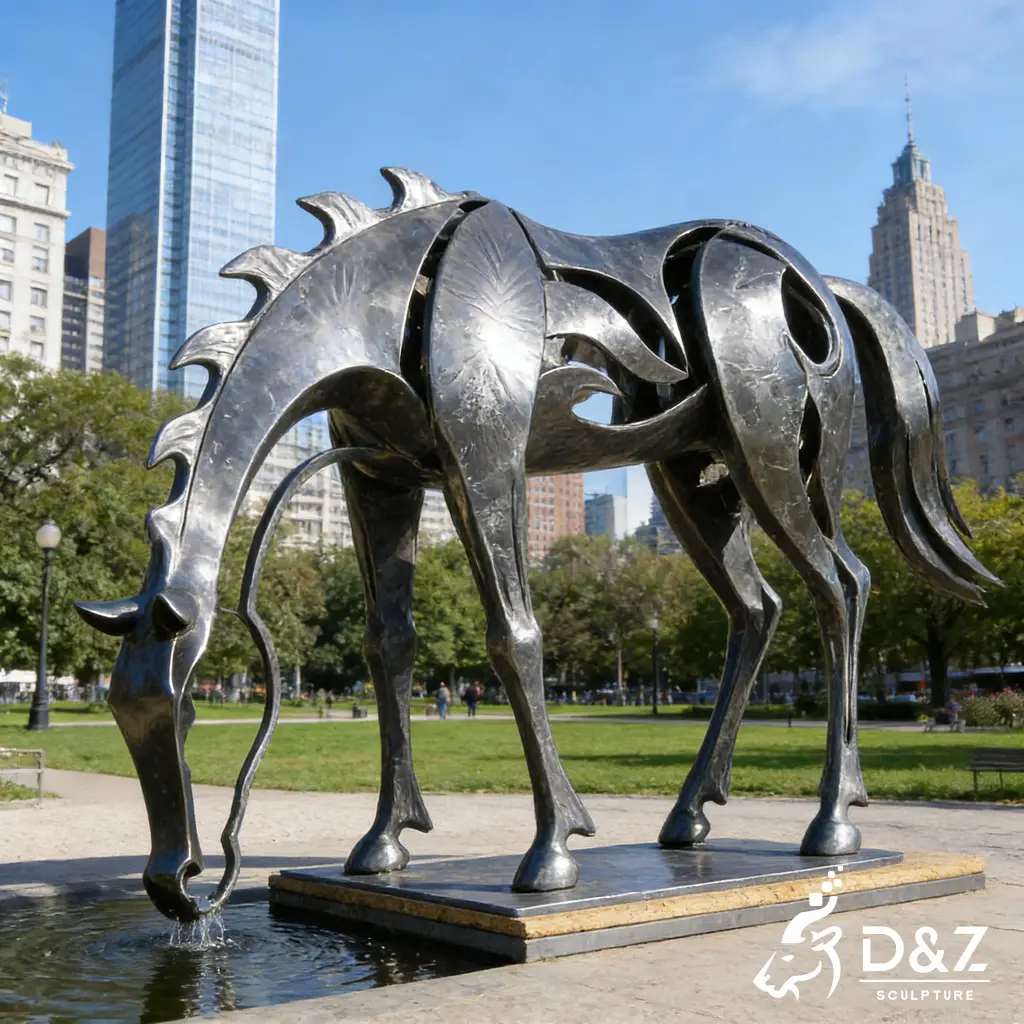 Abstract Outdoor Metal Horse Sculpture Decorative Art DZN473-1