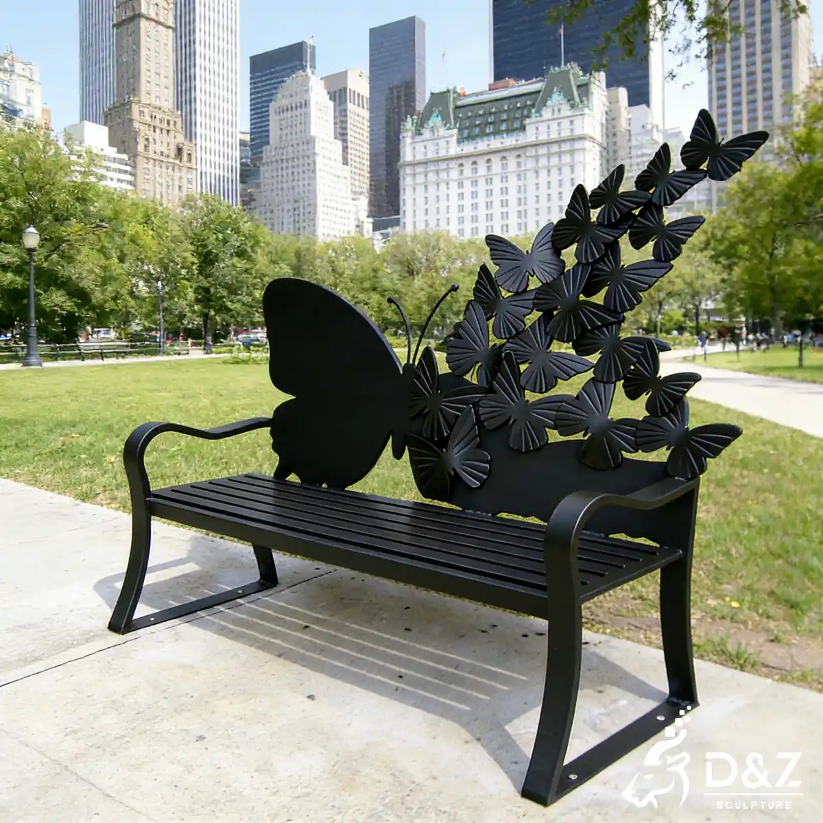 20 Inspiring Large Metal Butterfly Sculpture Garden Designs-butterfly bench sculpture