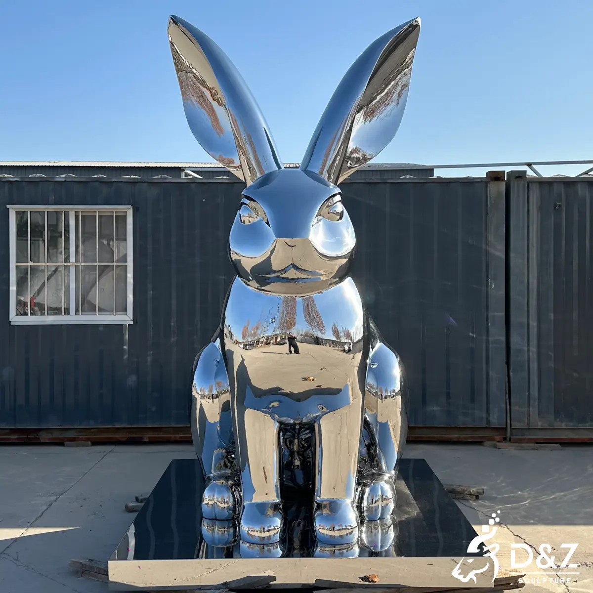 Large Modern Metal Bunny Rabbit Sculptures for Garden-Silver Large Rabbit Sculpture Large Modern Metal Bunny Rabbit Sculptures for Garden-Silver Large Rabbit Sculpture