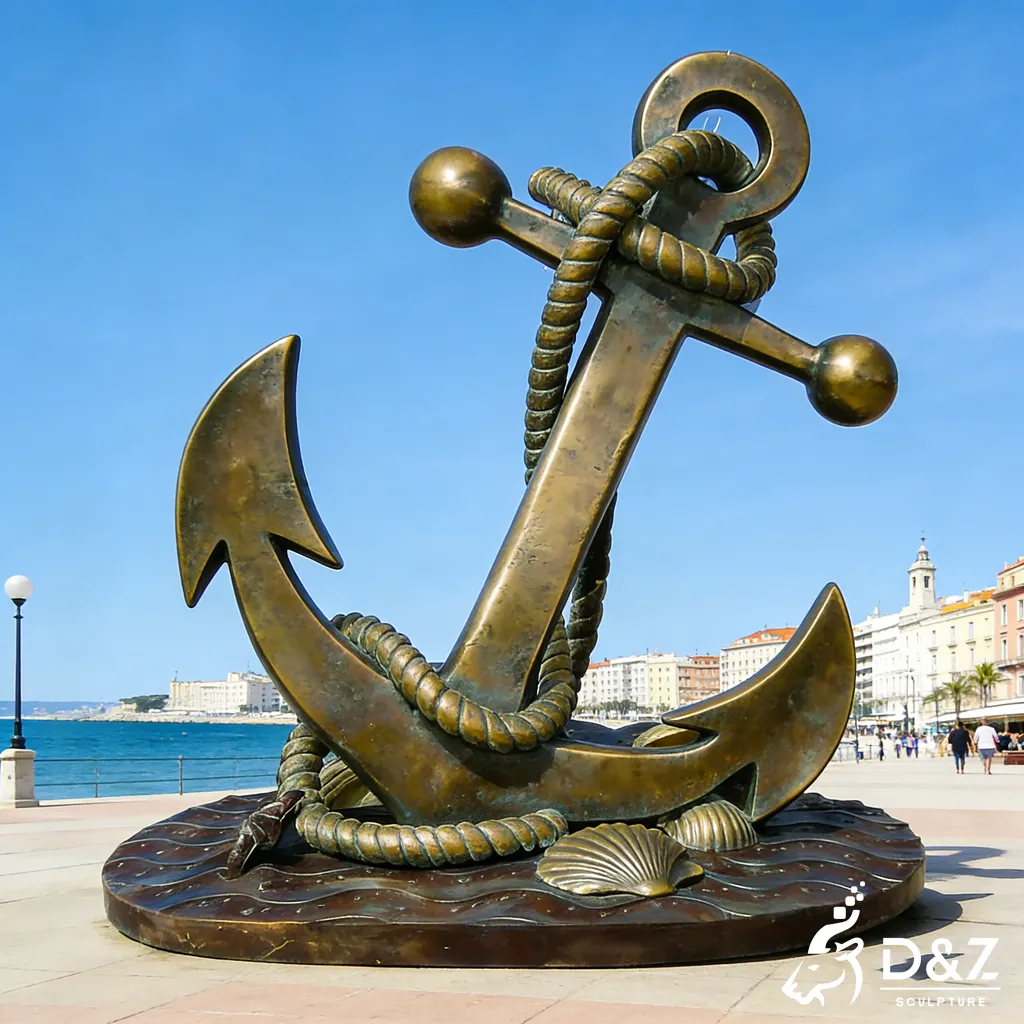 Large Outdoor Bronze Anchor Garden Statue for Landmark Decor DZN463-1