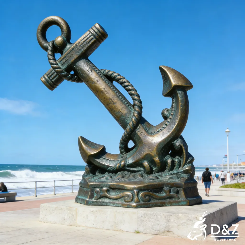 Large Outdoor Bronze Anchor Garden Statue for Landmark Decor DZN463-2