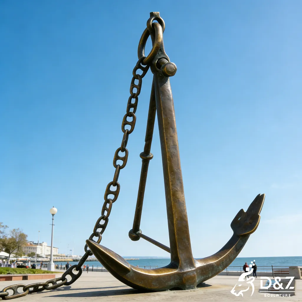 Large Outdoor Bronze Anchor Garden Statue for Landmark Decor DZN463-4