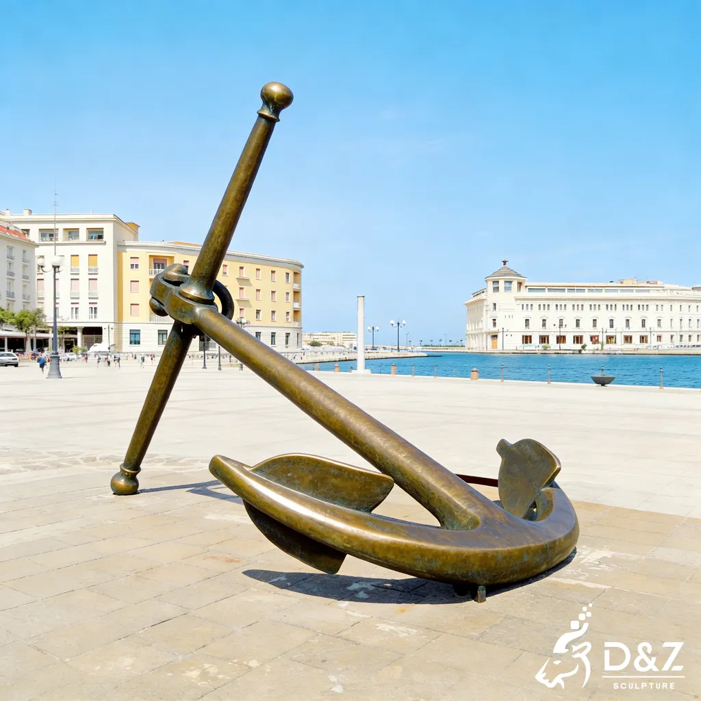 Large Outdoor Bronze Anchor Garden Statue for Landmark Decor DZN463-8