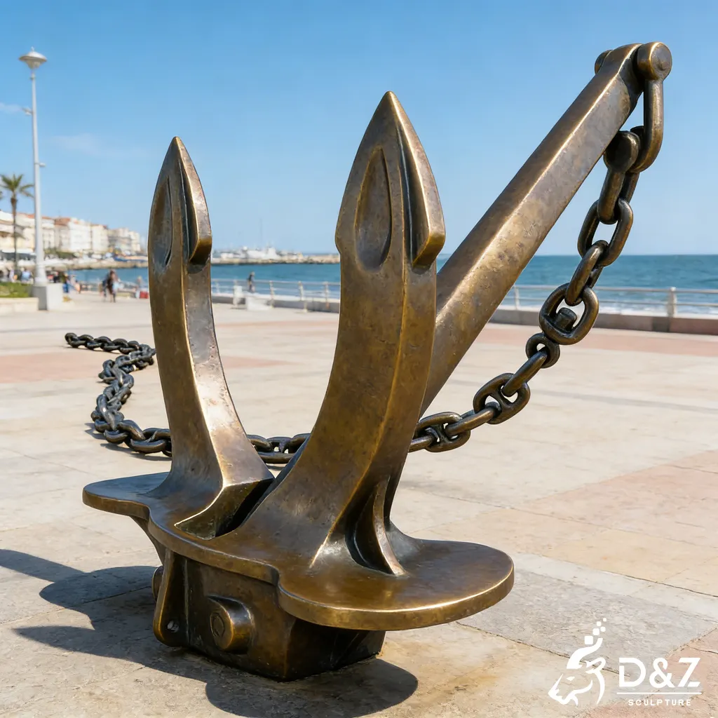 Large Outdoor Bronze Anchor Garden Statue for Landmark Decor DZN463-7