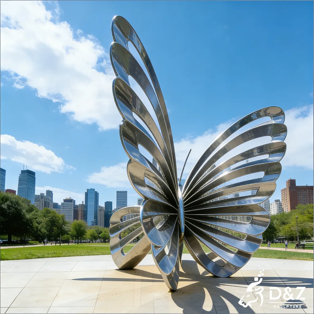 Large Stainless Steel Abstract Butterfly Sculpture for Garden DZN467-1 Large Stainless Steel Abstract Butterfly Sculpture for Garden DZN467-1