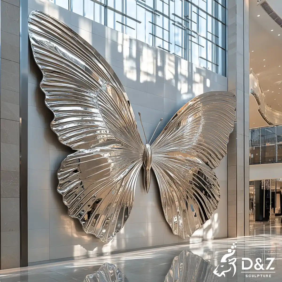 20 Inspiring Large Metal Butterfly Sculpture Garden Designs-butterfly relief sculpture