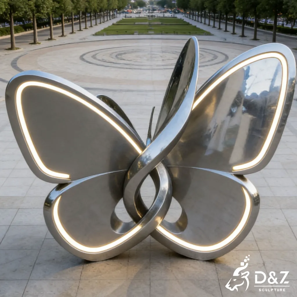 Large Stainless Steel Abstract Butterfly Sculpture for Garden DZN467-5 Large Stainless Steel Abstract Butterfly Sculpture for Garden DZN467-5