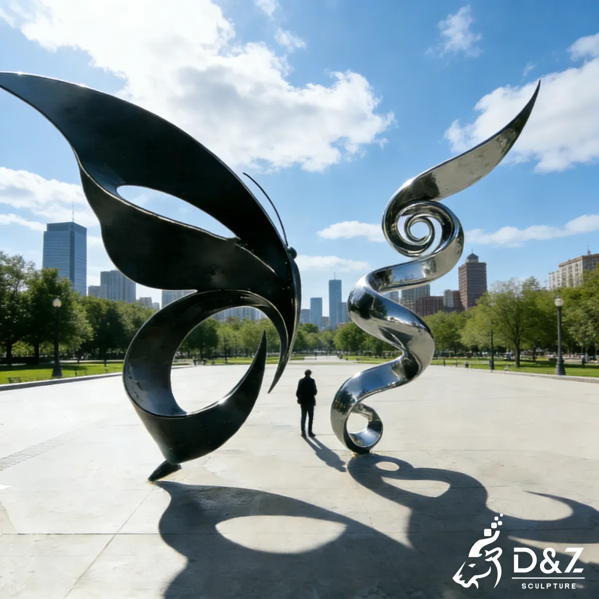 20 Inspiring Large Metal Butterfly Sculpture Garden Designs-butterfly ribbon sculpture